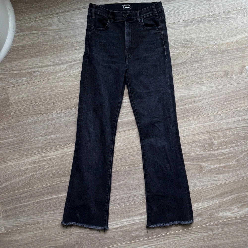 MOTHER Women’s The Hustler Ankle Fray Black Encounters at Midnight Sz 27 EUC - Picture 5 of 15